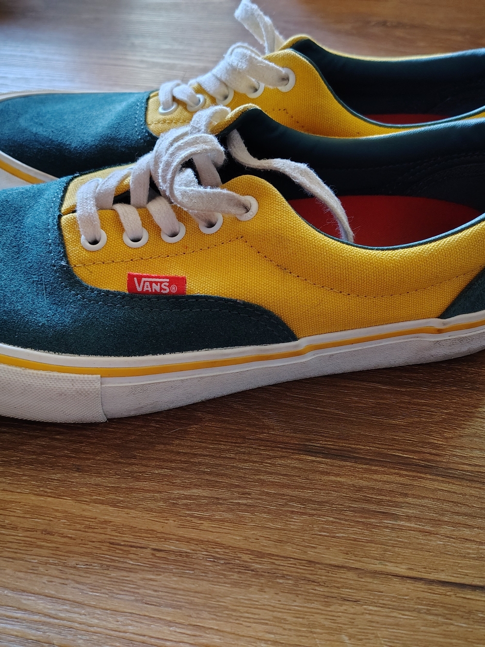 Vans Two-Tone Green and Yellow Low Top Sneakers Retro - Picture 3 of 9